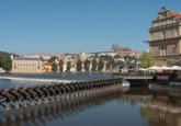 Old Town, embankment with the view of Prague Castle